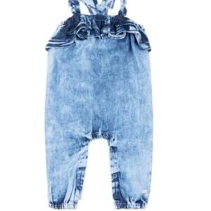 7 For All Mankind Baby girl ruffle cotton Romper 0-3M